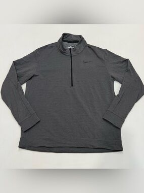 Nike Dri-Fit Long Sleeve 1/2 Zip Pullover Lightweight Sweater Men's SIze XL Gray